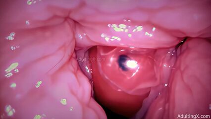 Камера внутри влагалища запечатлела как кончает член